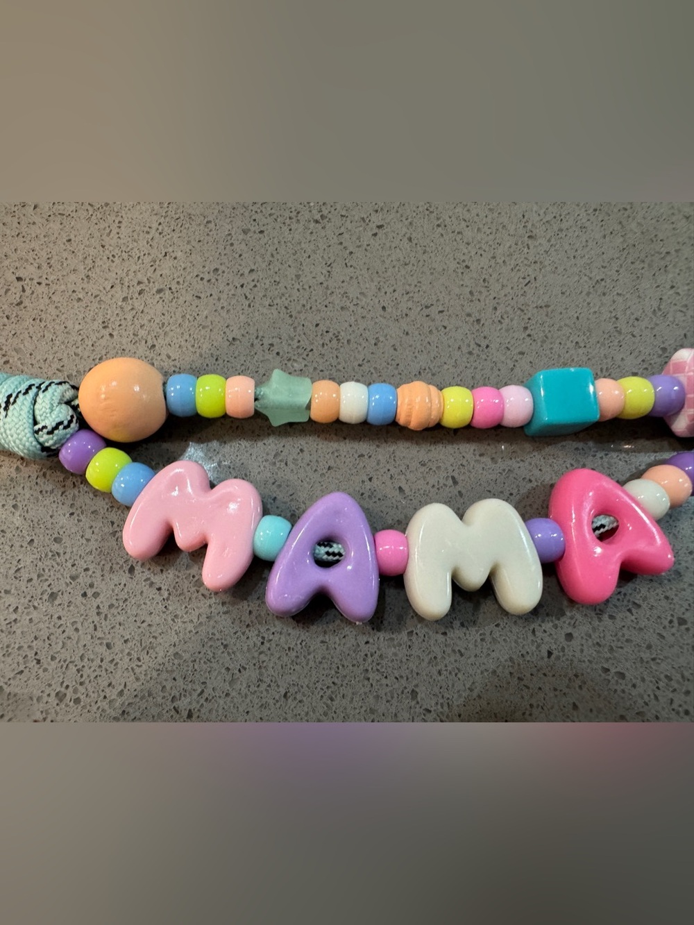 Pastel Bead Name Necklace for Kids - Multicolor